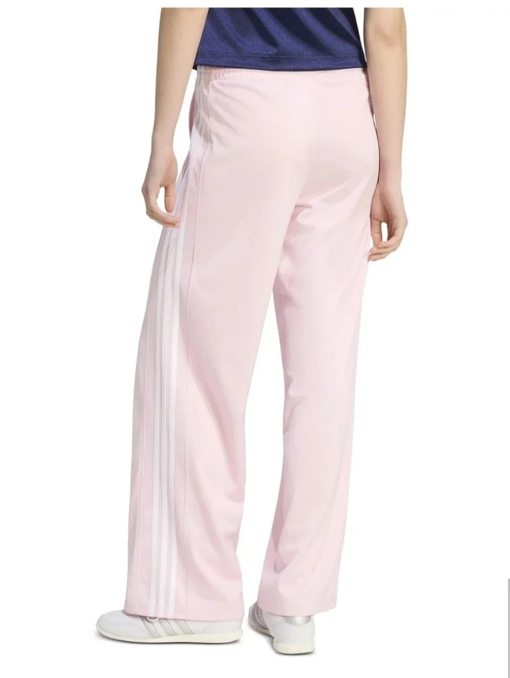 adidas Pink Wide-Leg Track Pants with 3-Stripes